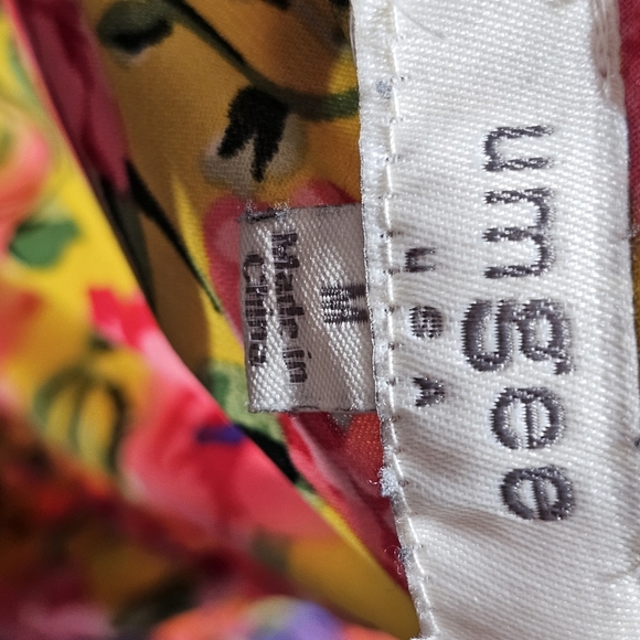 Umgee Floral Yellow and Pink Women's Dress - Picture 6 of 7